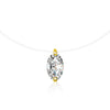 Wholesale Women's S925 Sterling Silver Moissanite Geometric Simple Pendant Fishing Line Necklace