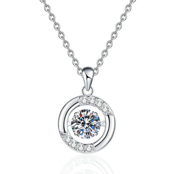 Wholesale Women's S925 Sterling Silver Moissanite Heart Pendant Necklace With Geometric Design And Diamond Treatment