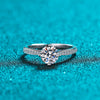 Wholesale Women's S925 Sterling Silver Moissanite Ring With Geometric Design And Electroplating Treatment