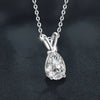 Wholesale Women's S925 Sterling Silver Moissanite Water Drop Pendant Clavicle Chain Jewelry With Geometric Design