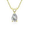 Wholesale Women's S925 Sterling Silver Moissanite Water Drop Pendant Clavicle Chain Jewelry With Geometric Design