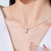 Wholesale Women's S925 Sterling Silver Moissanite Water Drop Pendant Clavicle Chain Jewelry With Geometric Design