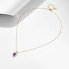Wholesale Women's S925 Sterling Silver Natural Amethyst Drop Shape Pendant Necklace Set With Precious Stones
