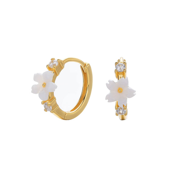 Wholesale Women's S925 Sterling Silver Natural Flower Geometric Earrings