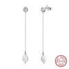 Wholesale Women's S925 Sterling Silver Natural Freshwater Pearl Baroque Geometric Earrings With Zircon