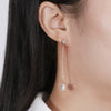 Wholesale Women's S925 Sterling Silver Natural Freshwater Pearl Baroque Geometric Earrings With Zircon