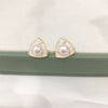 Wholesale Women's S925 Sterling Silver Natural Freshwater Pearl Earrings With Broken Shell Design And Flat Round Shape