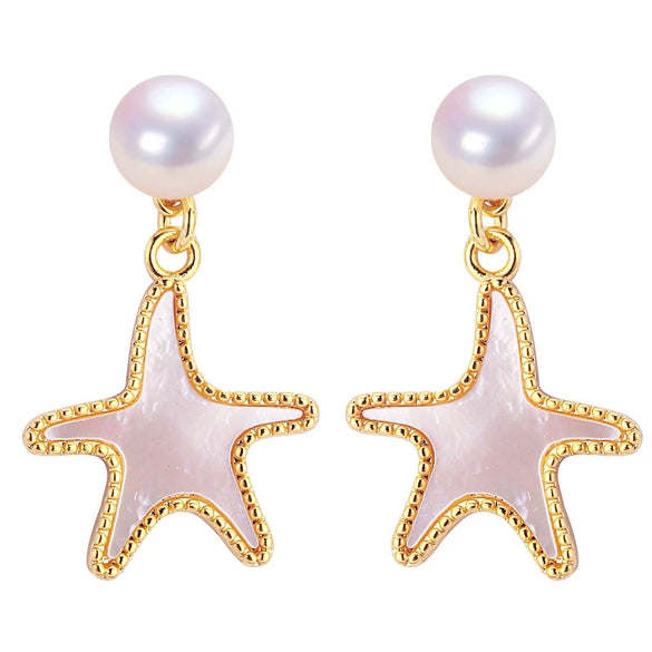 Wholesale Women's S925 Sterling Silver Natural Freshwater Pearl Oblate Earrings