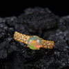 Wholesale Women's S925 Sterling Silver Natural Opal Geometric Ring Set With Gemstones