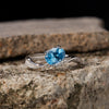 Wholesale Women's S925 Sterling Silver Natural Topaz Set Alien Irregular Geometric Fashion Ring