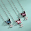 Wholesale Women's S925 Sterling Silver Necklace With Butterfly And Bow Pattern And Austrian Crystal Pendant Ochain