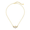 Wholesale Women's S925 Sterling Silver Necklace With Crown Wings Design And Zircon Inlaid Electroplated