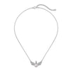 Wholesale Women's S925 Sterling Silver Necklace With Crown Wings Design And Zircon Inlaid Electroplated