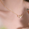 Wholesale Women's S925 Sterling Silver Necklace With Crown Wings Design And Zircon Inlaid Electroplated