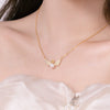 Wholesale Women's S925 Sterling Silver Necklace With Crown Wings Design And Zircon Inlaid Electroplated