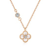 Wholesale Women's S925 Sterling Silver Necklace With Mixed Gemstone Inlay Four Leaf Clover Pendant Electroplated Cross Chain Style