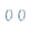 Wholesale Women's S925 Sterling Silver Niche Geometric Fresh Enamel Zircon Earrings With Dripping Glue Treatment