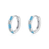 Wholesale Women's S925 Sterling Silver Niche Geometric Fresh Enamel Zircon Earrings With Dripping Glue Treatment