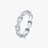 Wholesale Women's S925 Sterling Silver Niche Hollow Geometric Design Index Finger Ring Jewelry With Seiko Treatment