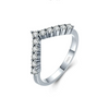 Wholesale Women's S925 Sterling Silver Niche Style Arrow Rhinestone Vshaped Ring With Letters Numbers Text Design