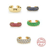 Wholesale Women's S925 Sterling Silver Nonmainstream Ear Buckle Ear Clip With Multidiamond And Geometric Rainbow Moon Glosse Design Electroplated