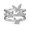 Wholesale Women's S925 Sterling Silver Open Ring With Butterfly Zircon Inlaid Animal And Geometric Pattern Electroplated