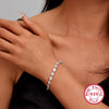 Wholesale Women's S925 Sterling Silver Oval Zircon Inlaid Bracelet Light Luxury Geometry Style