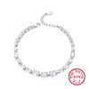 Wholesale Women's S925 Sterling Silver Oval Zircon Inlaid Bracelet Light Luxury Geometry Style