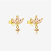 Wholesale Women's S925 Sterling Silver Pearl Flower Earrings With Baking Paint And Platinum Or 18K Gold Electroplating