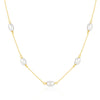 Wholesale Women's S925 Sterling Silver Pearl Ochain Necklace With Geometric Design And Electroplating Treatment