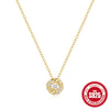 Wholesale Women's S925 Sterling Silver Petal Dancing Ring Pendant Necklace With Geometric Shape And Electroplating Design Clavicle Chain