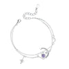 Wholesale Women's S925 Sterling Silver Rabbit And Zodiac Inlaid Necklace With Cross Chain