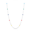 Wholesale Women's S925 Sterling Silver Rainbow Peas Clavicle Chain With Dripping Glue Design