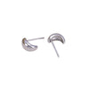 Wholesale Women's S925 Sterling Silver Real Gold Plated Hollow Moon Shape Geometric Style Earrings