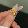 Wholesale Women's S925 Sterling Silver Rectangular Geometric Design Ice Cut Zircon Electroplated Ring