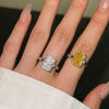 Wholesale Women's S925 Sterling Silver Rectangular Geometric Design Ice Cut Zircon Electroplated Ring