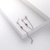 Wholesale Women's S925 Sterling Silver Rectangular Zircon Inlaid Geometric Earrings With Electroplating Treatment
