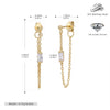 Wholesale Women's S925 Sterling Silver Rectangular Zircon Inlaid Geometric Earrings With Electroplating Treatment