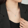 Wholesale Women's S925 Sterling Silver Retro Heart Shaped Necklace With Cross Chain And Electroplating Treatment