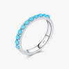 Wholesale Women's S925 Sterling Silver Retro Maillard Style Synthetic Turquoise Ring With Electroplating