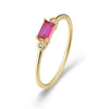 Wholesale Women's S925 Sterling Silver Retro Square Ring With Colored Gemstone Zircon And Geometric Design
