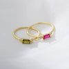 Wholesale Women's S925 Sterling Silver Retro Square Ring With Colored Gemstone Zircon And Geometric Design