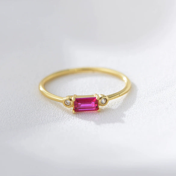 Wholesale Women's S925 Sterling Silver Retro Square Ring With Colored Gemstone Zircon And Geometric Design