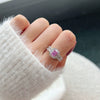 Wholesale Women's S925 Sterling Silver Ring Geometric Bow Heart Shaped With Zircon Electroplated