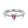 Wholesale Women's S925 Sterling Silver Ring Geometric Bow Heart Shaped With Zircon Electroplated