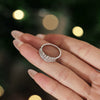 Wholesale Women's S925 Sterling Silver Ring Geometric Design Electroplated Full Diamond Inlay