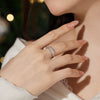 Wholesale Women's S925 Sterling Silver Ring Geometric Design Electroplated Full Diamond Inlay