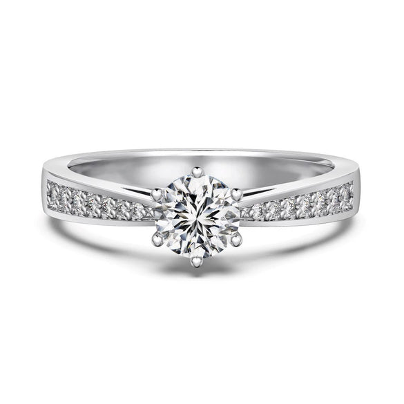 Wholesale Women's S925 Sterling Silver Ring Geometric Heart Shape Electroplated