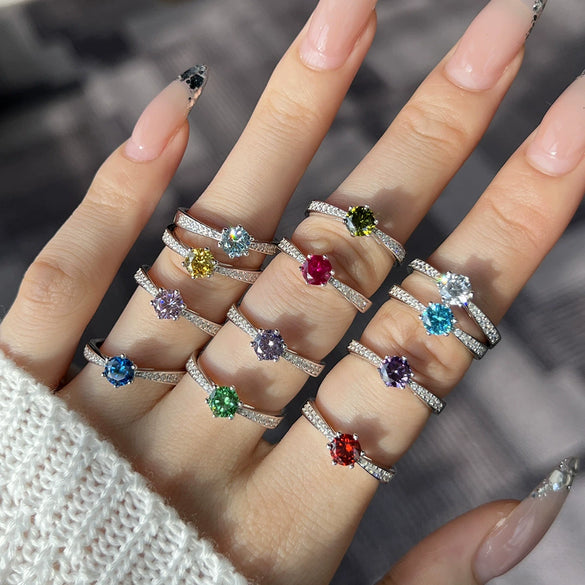 Wholesale Women's S925 Sterling Silver Ring Geometric Heart Shape Electroplated