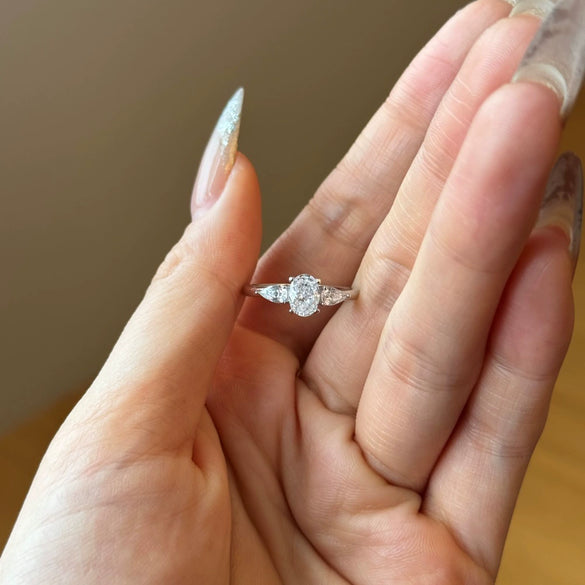 Wholesale Women's S925 Sterling Silver Ring Geometric Style Electroplating
